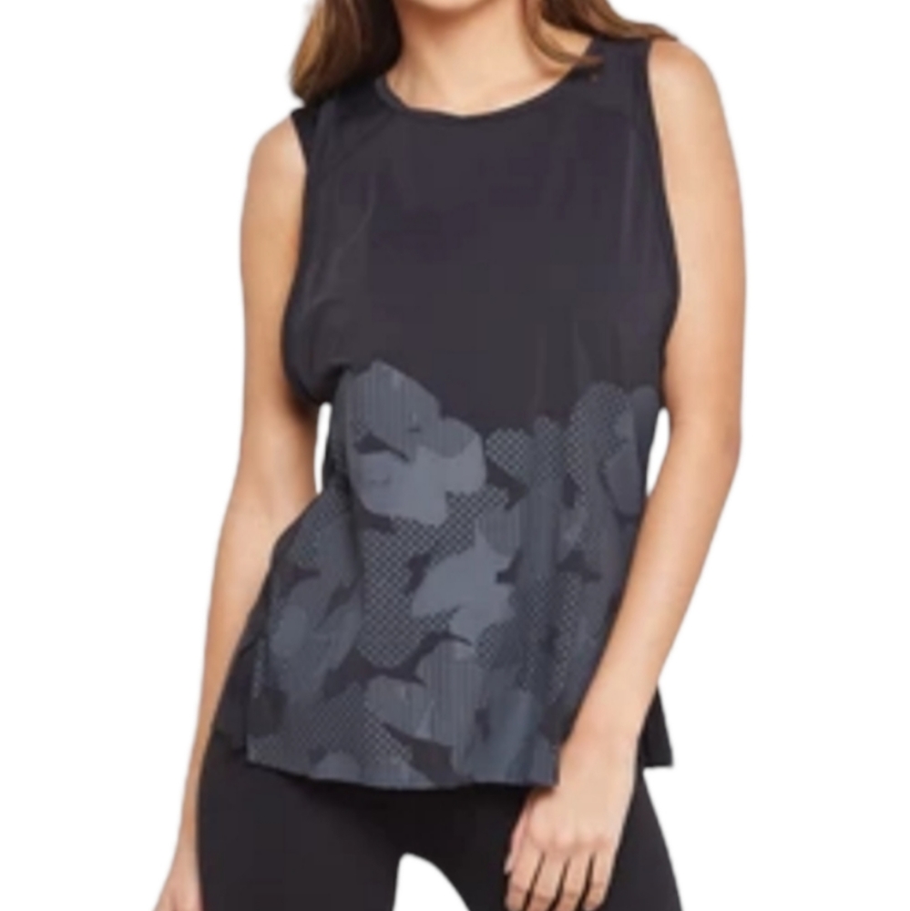 Adidas by Stella McCartney Black & Charcoal Patterned Athletic Tank